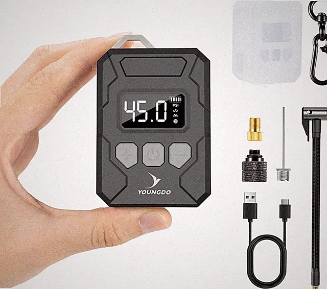 150PSI Mini Electric Bike Pump Bicycle Tire Inflator w/ Digital Pressure Gauge