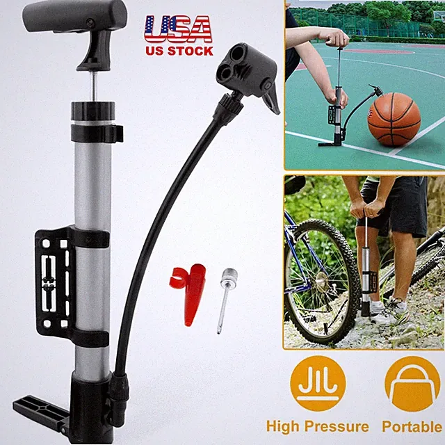 Bicycle Bike Pump High Pressure Portable Air Pump Hand Pump Ball Tire Inflator