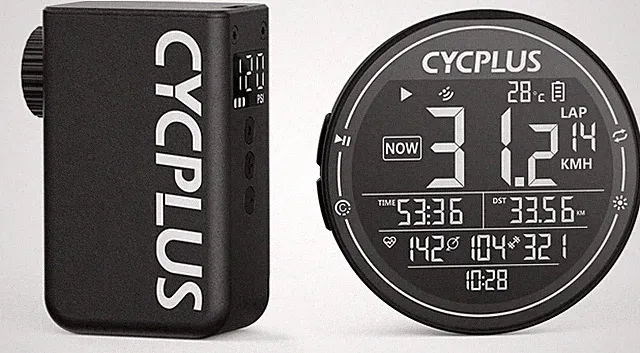 CYCPLUS Bike Pump AS2PRO and GPS Bike Computer M2 Bundle