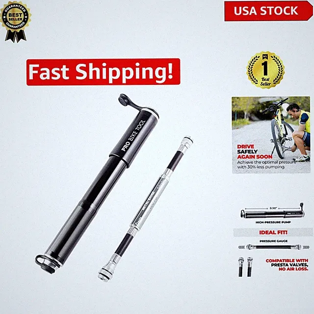 Essential Compact Bike Pump with Frame Mount - Ideal for Road & Mountain Bikes