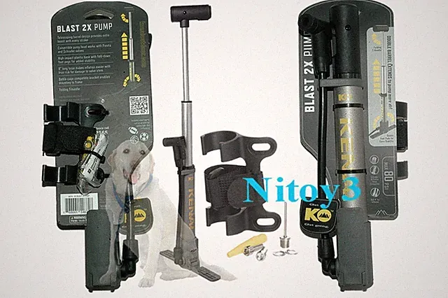 Kenai Outdoor Blast 2X Bike Tire Pump Convertible Valves-Two Barrel 80 psi Max