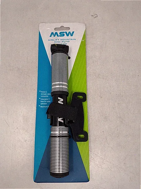 MSW Airlift 220 Mini Frame Pump for Mountain Bikes, Dual Valve, Silver
