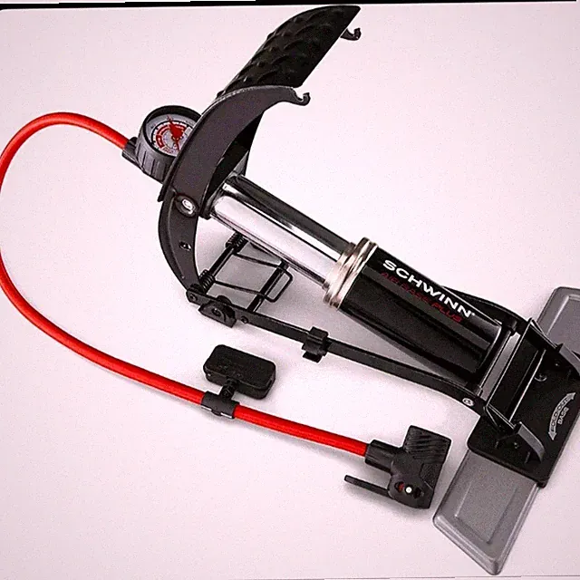 Schwinn Air Base plus Bike Foot Pump Black,One-Size