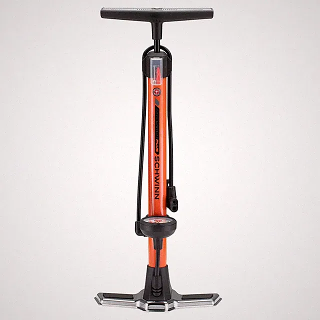 Schwinn Air Center Plus Floor Pump, For Mountain, Cruiser and Orange, Orange