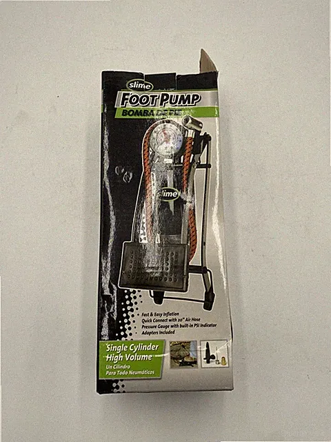 Slime Foot Pump Tire Inflator - Bicycle Basketball Football Auto NIB