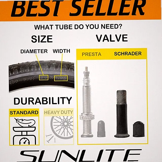 Sunlt Bike Tube 32x2.125, Schrader Valve Included