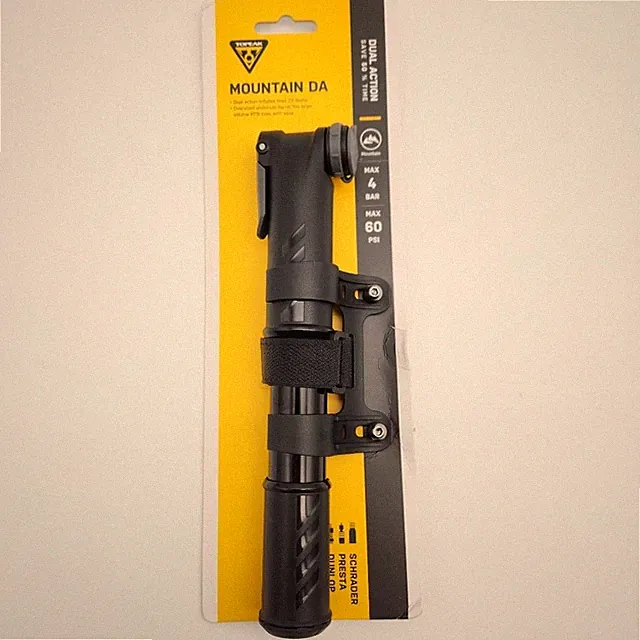 Topeak Mountain Dual Action Mini Bike Pump 60psi Black W/ Frame Mount NO GAUGE
