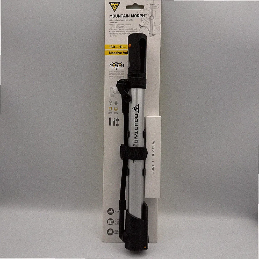Topeak Mountain Morph Bicycle Pump - Frame Mounted Lightweight 160 PSI NIP