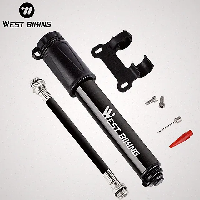WEST BIKING Pump Mini Bike 100PSI Portable Inflator Presta & Schrader Valve